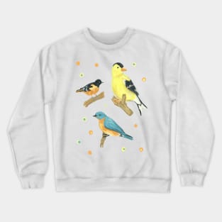 Song Bird Trio (Goldfinch, Oriole and Bluebird) Crewneck Sweatshirt